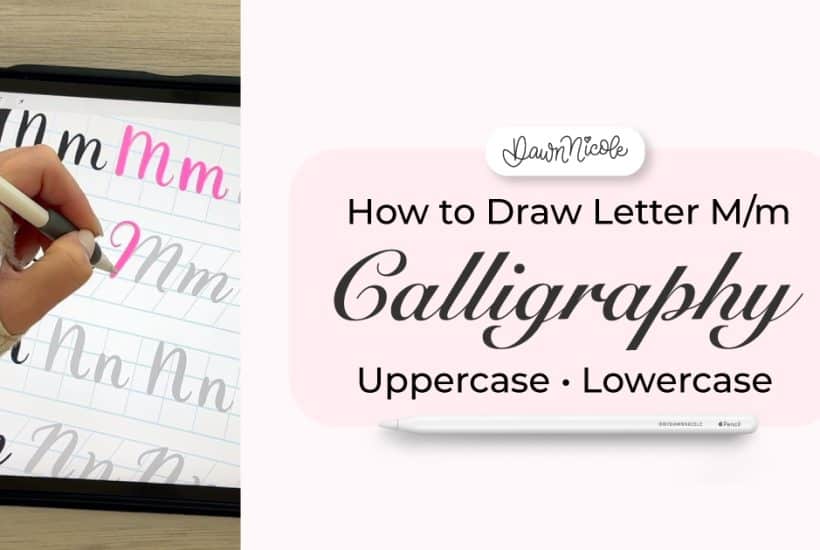Learn to draw the letter M in this step-by-step brush calligraphy video tutorial for beginners. Follow along with paper or Procreate!
