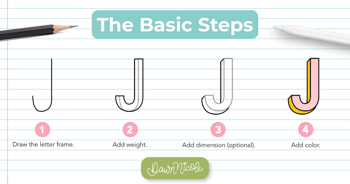 Learn how to draw the block letter J with a step-by-step tutorial. Plus, grab a free practice worksheet!