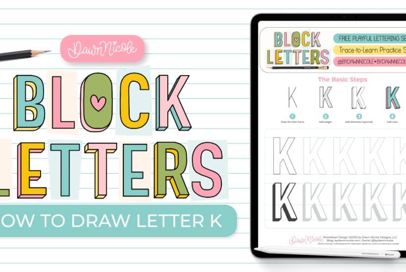 Block Letter K: How to Draw It (+ Free Worksheet). Learn how to draw the block letter K with a step-by-step tutorial.