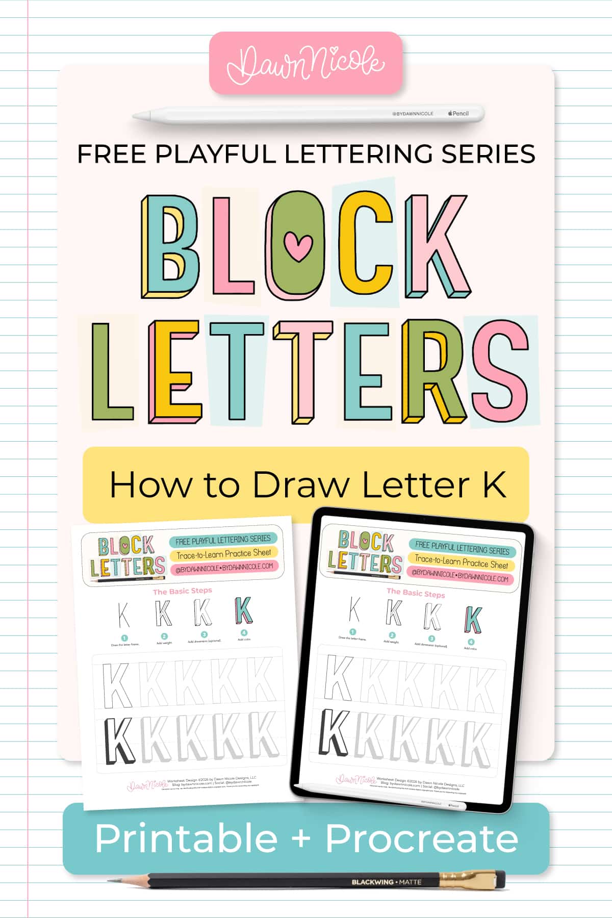 Block Letter K: How to Draw It (+ Free Worksheet). Learn how to draw the block letter K with a step-by-step tutorial. Plus, grab a free practice worksheet!