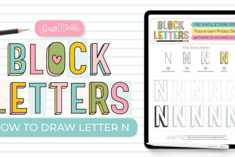 Learn how to draw the block letter N with a step-by-step tutorial. Plus, grab a free practice worksheet!