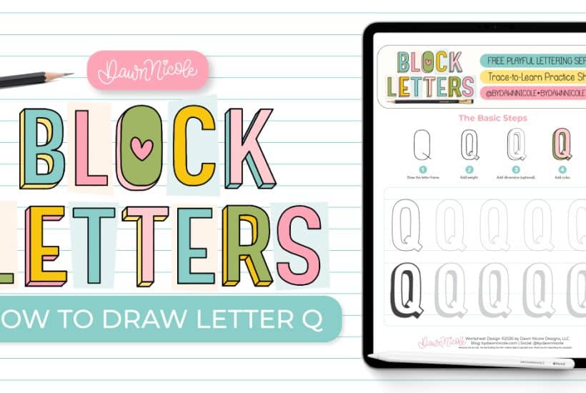 Learn how to draw the block letter Q with a step-by-step tutorial. Plus, grab a free practice worksheet!