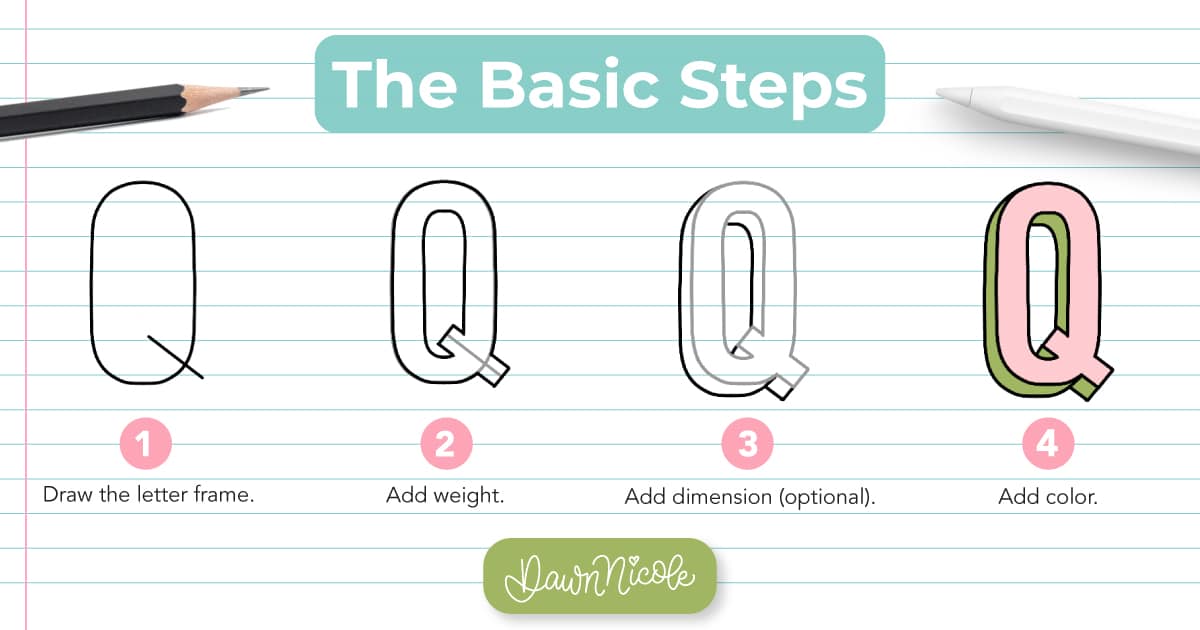 Block Letter Q: Learn how to draw the block letter Q with a step-by-step tutorial. Plus, grab a free practice worksheet!