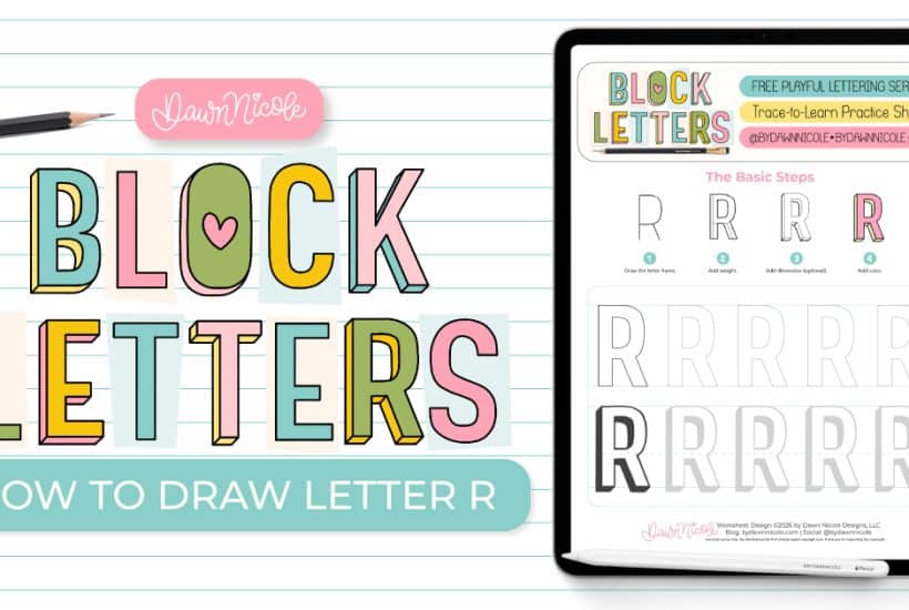 Learn how to draw the block letter R with a step-by-step tutorial. Plus, grab a free practice worksheet!