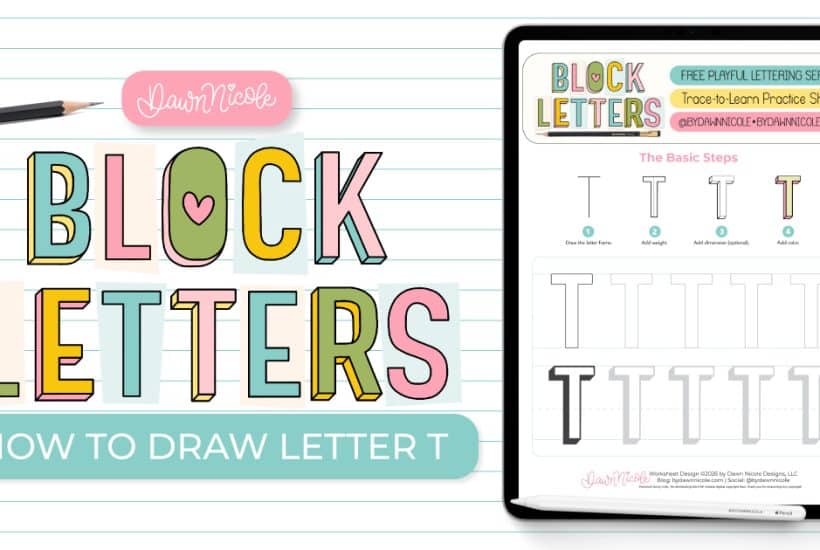 Block Letter T: Learn how to draw the block letter T with a step-by-step tutorial. Plus, grab a free practice worksheet!