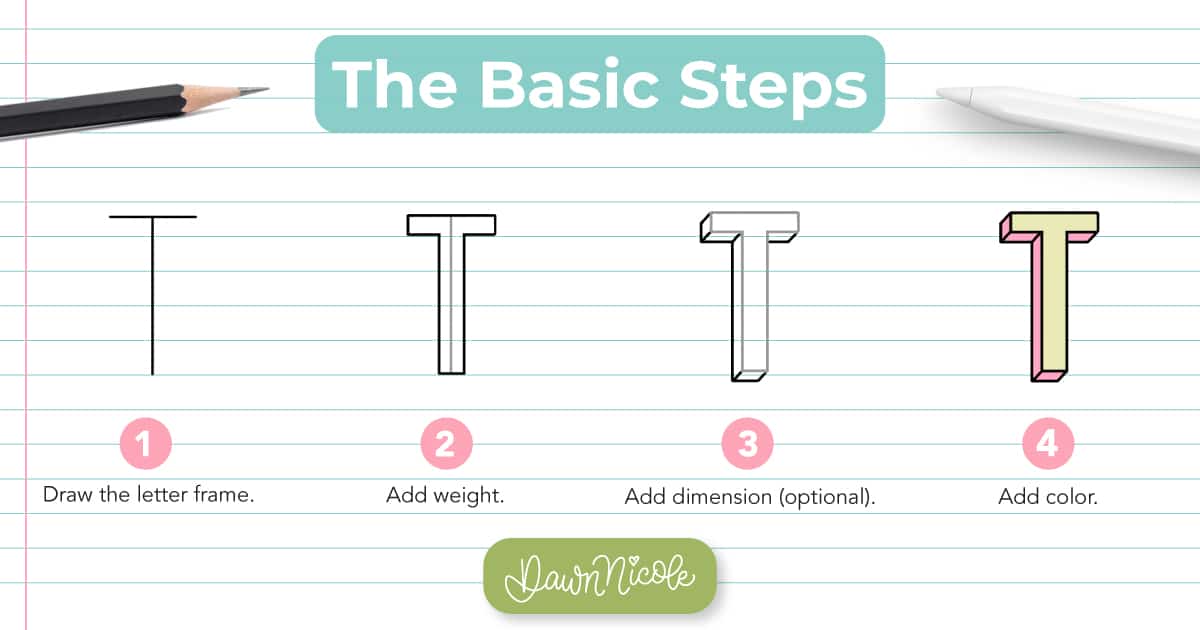 Learn how to draw the block letter T with a step-by-step tutorial. Plus, grab a free practice worksheet!