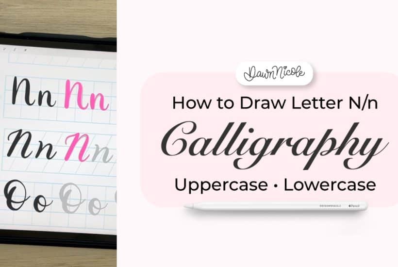 Learn to draw the letter N in this step-by-step brush calligraphy video tutorial for beginners. Follow along with paper or Procreate!
