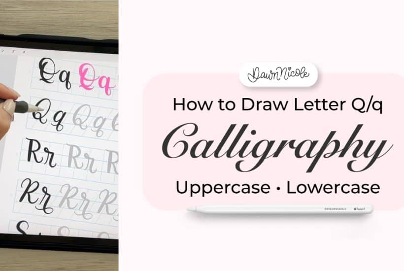 Calligraphy Q: Uppercase & Lowercase (Video Tutorial). Learn to draw the letter Q in this step-by-step brush calligraphy video tutorial for beginners.