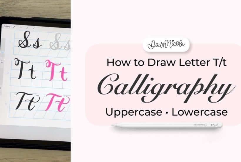 Learn to draw the letter T in this step-by-step brush calligraphy video tutorial for beginners. Follow along with paper or Procreate!