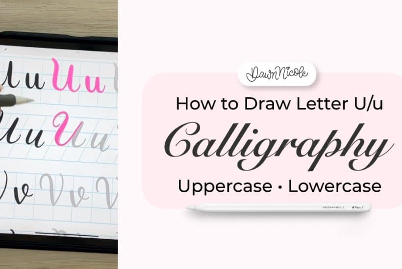 Calligraphy U: Uppercase & Lowercase (Video Tutorial). Learn to draw the letter U in this step-by-step video tutorial for beginners. Follow along with paper or Procreate!