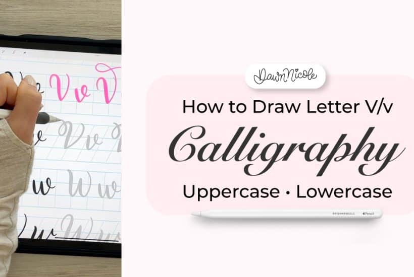 Learn to draw the letter V in this step-by-step brush calligraphy video tutorial for beginners. Follow along with paper or Procreate!