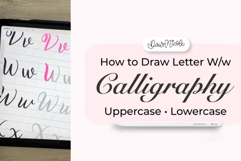 Calligraphy W: Uppercase & Lowercase (Video Tutorial). Learn to draw the letter W in this step-by-step brush calligraphy video tutorial for beginners.