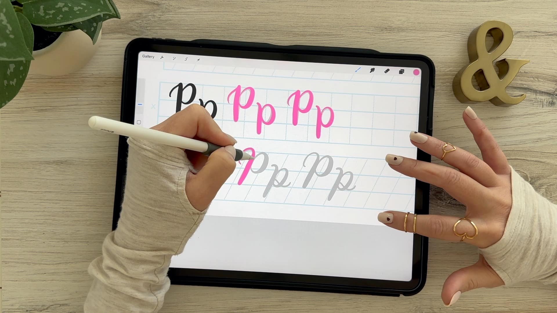 Learn to draw the letter P in this step-by-step brush calligraphy video tutorial for beginners. Follow along with paper or Procreate!