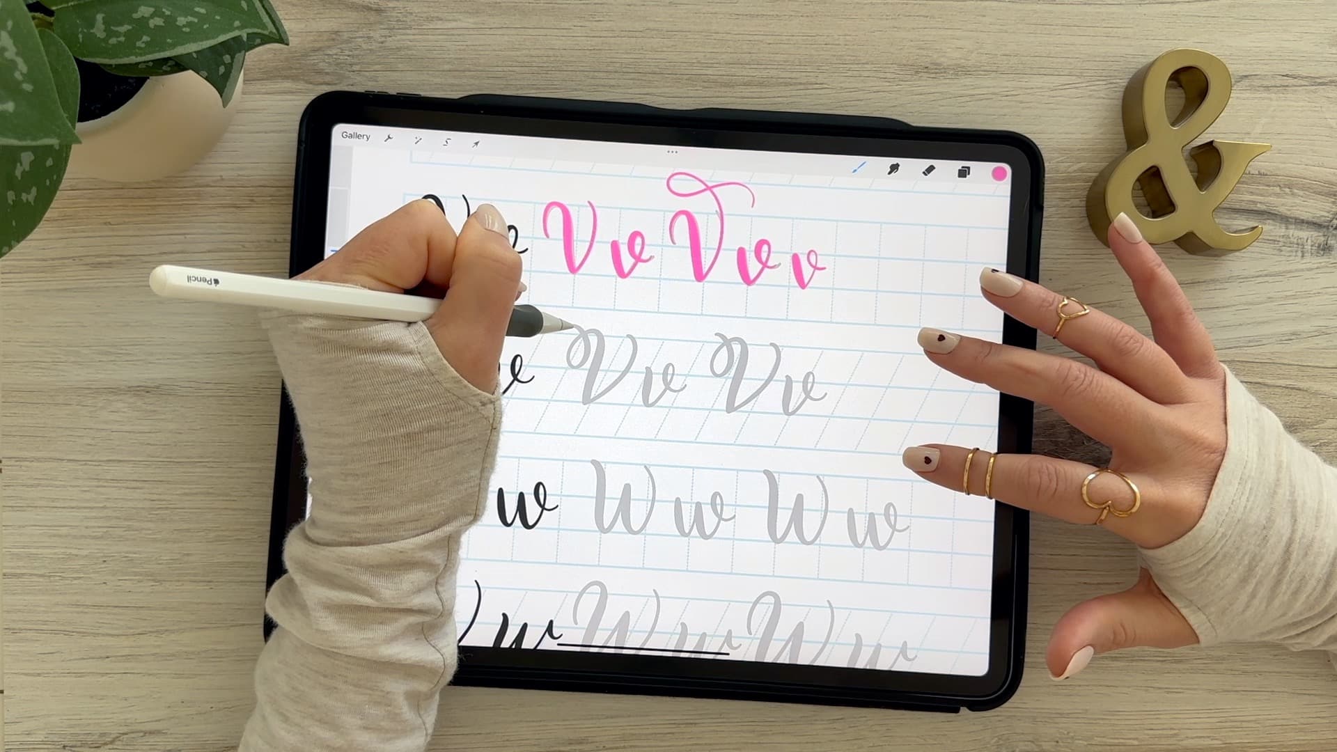 Calligraphy V: Uppercase & Lowercase (Video Tutorial). Learn to draw the letter V in this step-by-step brush calligraphy video tutorial for beginners.