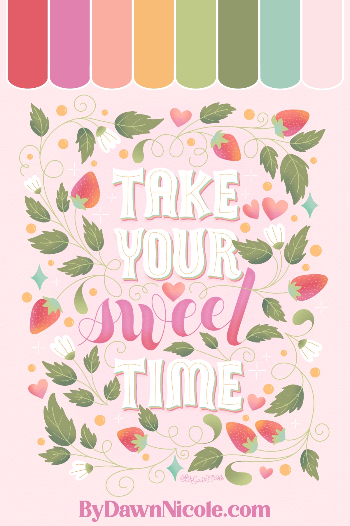 Sweet Summertime Procreate Color Palette. Download my free Sweet Summertime palette—bursting with brightness, perfect for lettering and Summery designs.