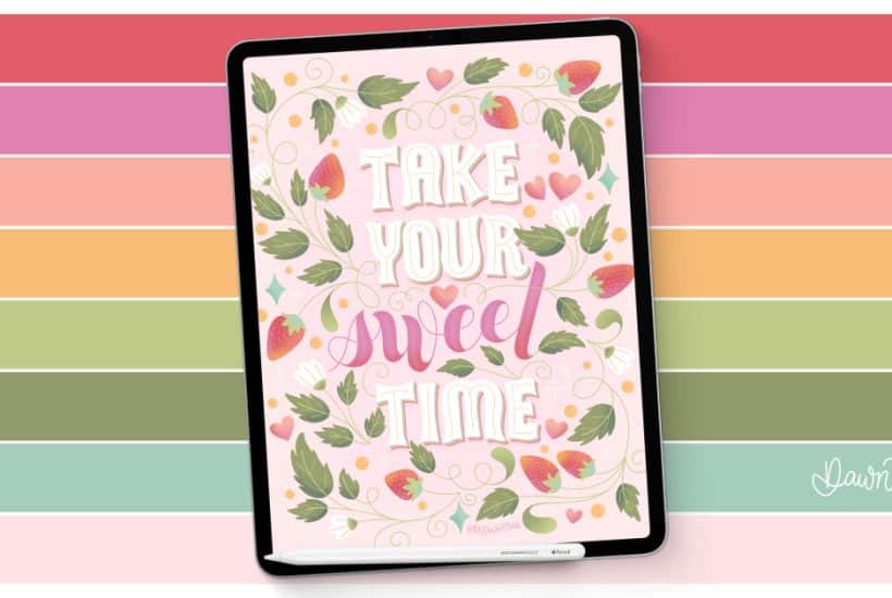 Download my free Sweet Summertime palette—it's bursting with brightness, perfect for lettering and Summery designs.