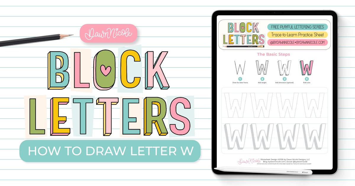 Block Letter W: How to Draw It (+ Free Worksheet). Learn how to draw the block letter W with a step-by-step tutorial.