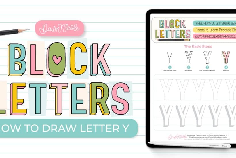 Learn how to draw the block letter Y with a step-by-step tutorial. Plus, grab a free practice worksheet!