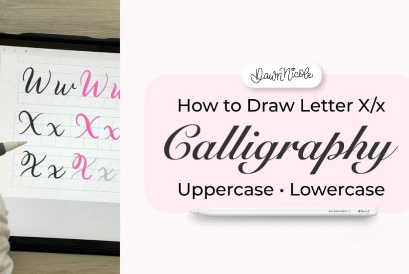 Calligraphy X: Uppercase & Lowercase (Video Tutorial). Learn to draw the letter X in this step-by-step brush calligraphy video tutorial for beginners.