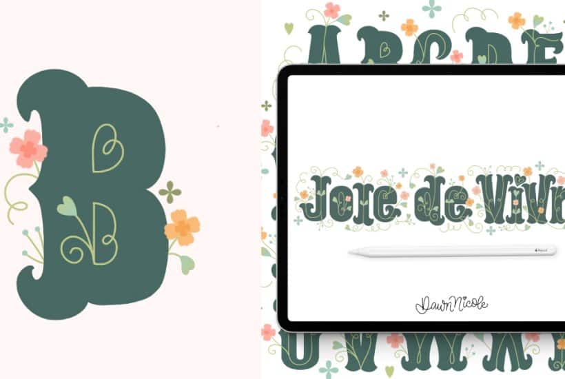 Learn how to draw Flower Letter B in the Joie de Vivre style with a free step-by-step video tutorial and printable practice worksheet.