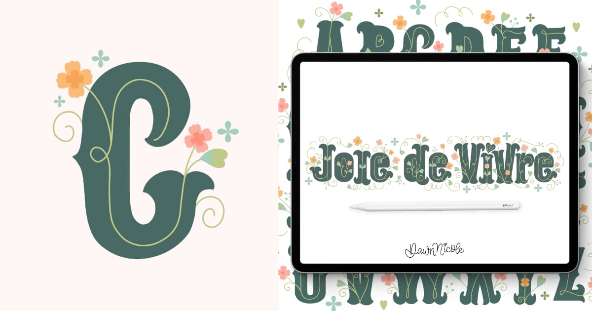 How to Draw Flower Letter C (Free Video + Worksheet)