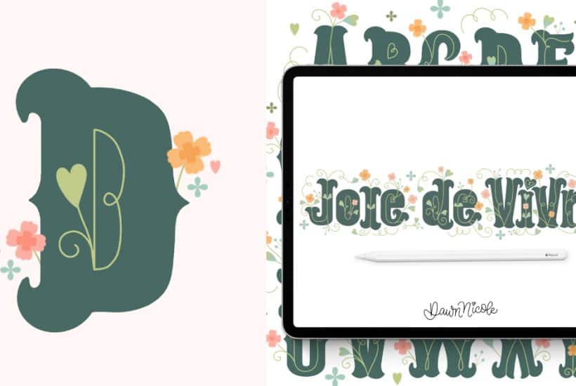 Learn how to draw Flower Letter D in the Joie de Vivre style with a free step-by-step video tutorial and downloadable practice worksheet.