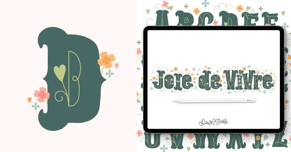 Learn how to draw Flower Letter D in the Joie de Vivre style with a free step-by-step video tutorial and downloadable practice worksheet.