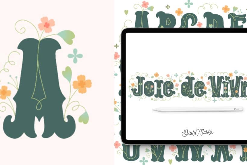 Learn how to draw Flower Letter A in the Joie de Vivre style with a free step-by-step video tutorial and printable practice worksheet.