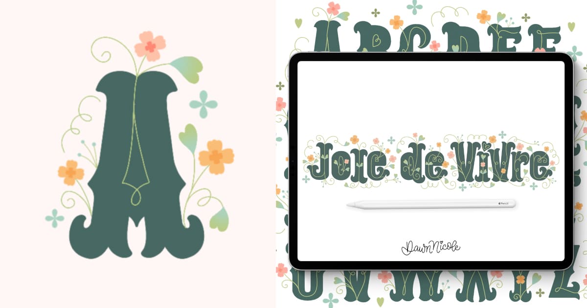 Learn how to draw Flower Letter A in the Joie de Vivre style with a free step-by-step video tutorial and printable practice worksheet.