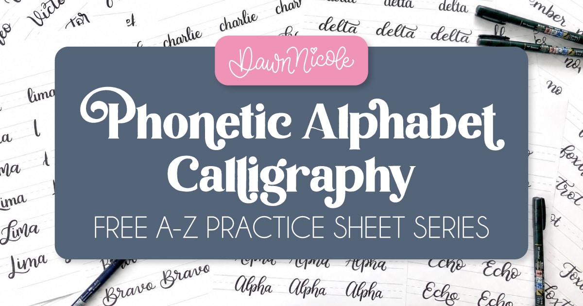 Practice calligraphy while learning the phonetic alphabet with free printable and digital A–Z worksheets .