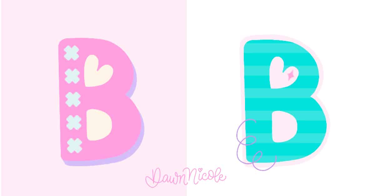 How to Draw Playful Sans Serif B (Video + Practice Sheets). Two style examples