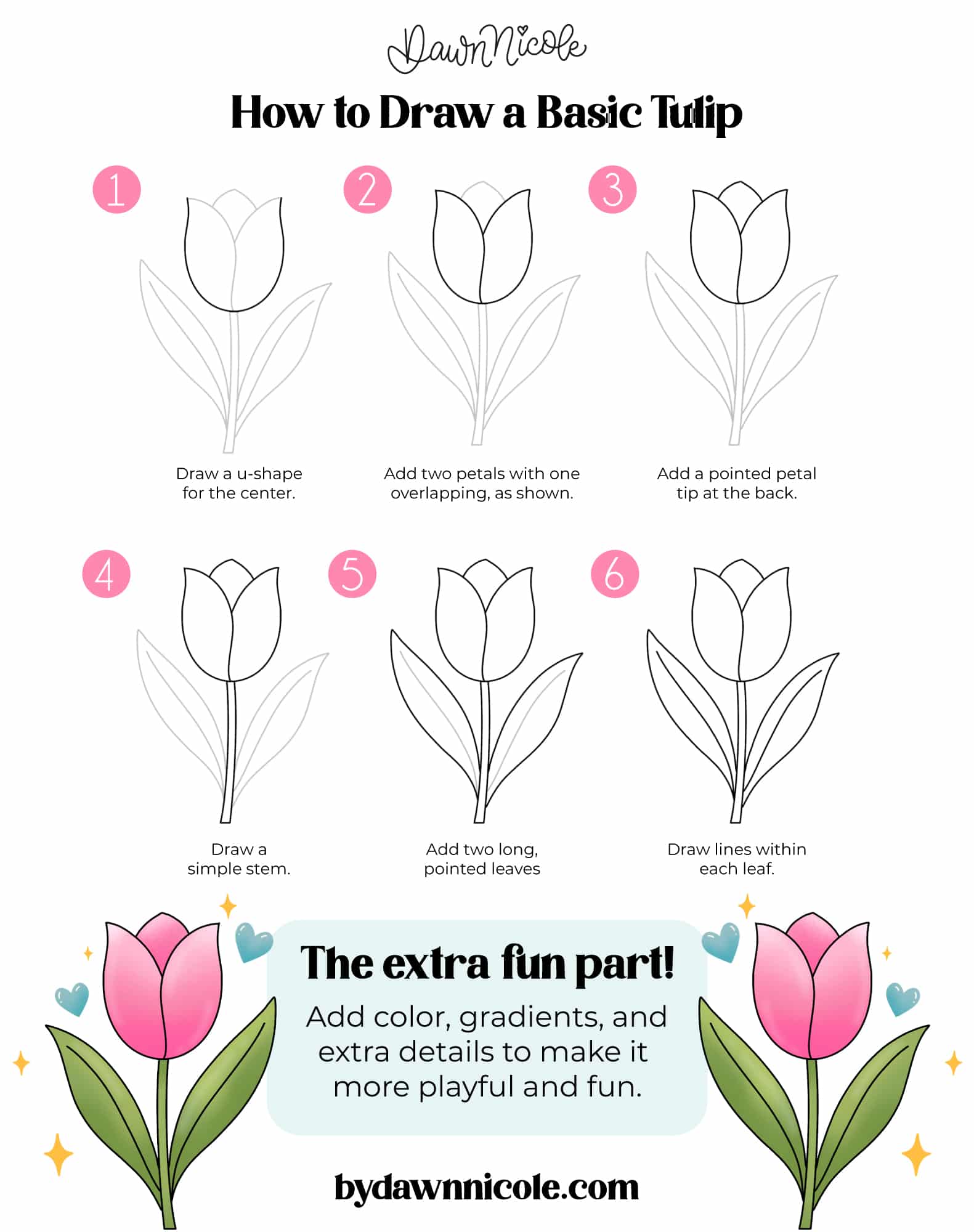 How to Draw a Tulip: Basic Style