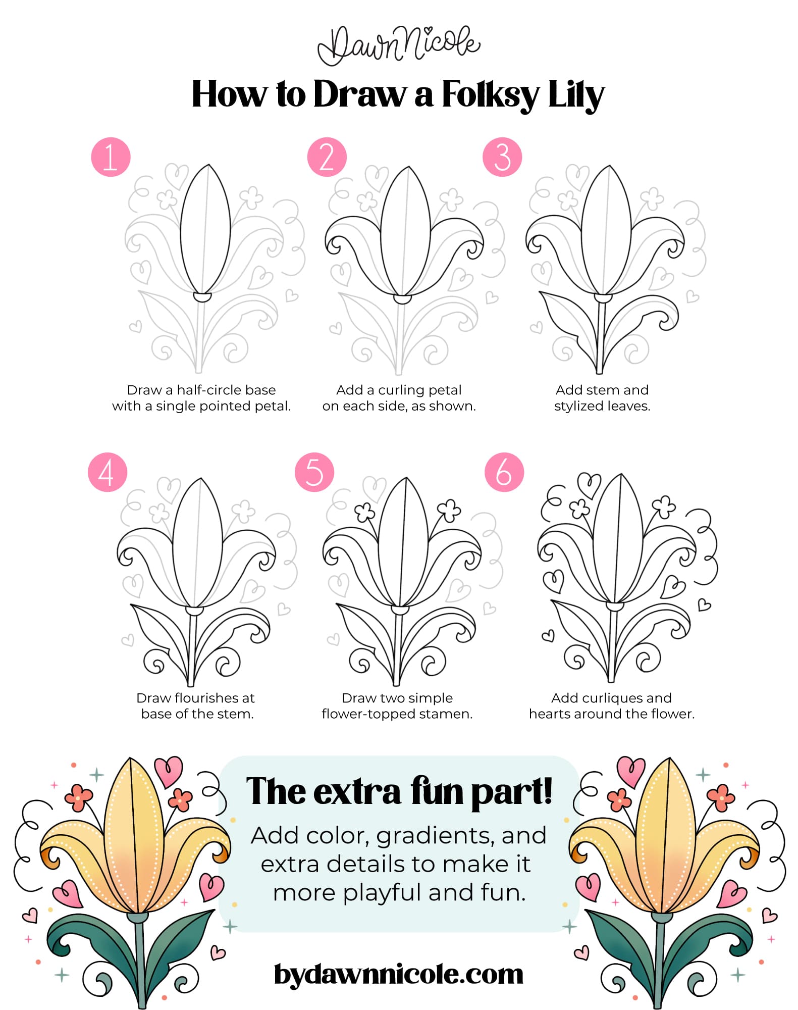 Lily Drawing: Folksy