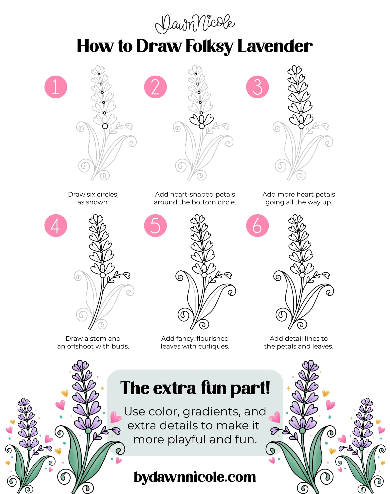 Lavender Drawing: Folksy