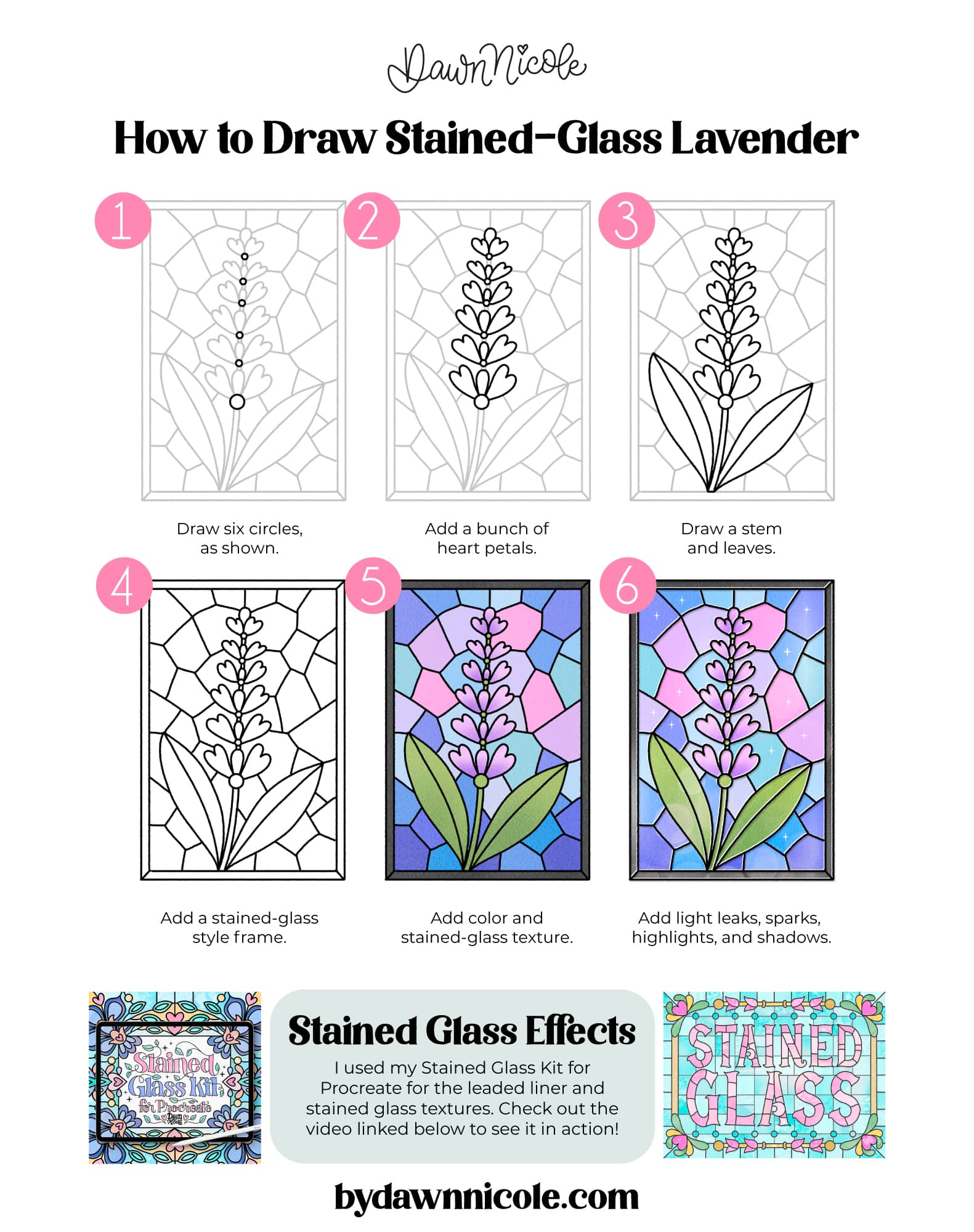 Lavender Drawing: Stained-Glass